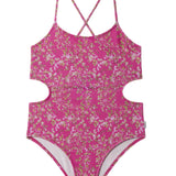 Pepe Jeans – Ditsy PGB100007-377 – Bañador rosa estampado de secado rápido con detalle cut-out - Niña