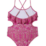 Pepe Jeans – Ditsy PGB100007-377 – Bañador rosa estampado de secado rápido con detalle cut-out - Niña
