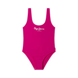 Pepe Jeans - PGB100008-377 – Bañador fucsia con logo estampado y forro en la parte frontal - Niña