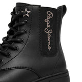 Pepe Jeans - Lilli PGS500012-999 - Botas negras de media caña con estilo militar y detalles en strass - Niña