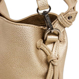 Pepe Jeans – Tyler Script PL0300110099 – Bolso bucket dorado con efecto piel con bandolera de quita y pon