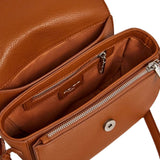 Pepe Jeans – Ambra Script PL0300112869 – Bolso bandolera marrón de efecto piel con solapa (22x8x15,5 cm)