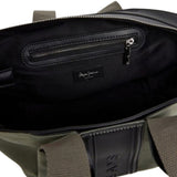 Pepe Jeans – Aria Merit PL0300133734 – Bolso shopper verde con logo en relieve y cremallera