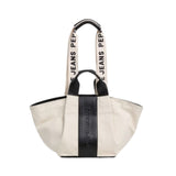 Pepe Jeans – Aria Merit PL0300133847 – Bolso shopper beige con logo en relieve y cremallera