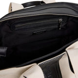 Pepe Jeans – Aria Merit PL0300133847 – Bolso shopper beige con logo en relieve y cremallera