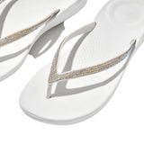 FitFlop – Iqushion Sparkle R08-194 – Chanclas flipflop blancas con adorno de microcristales - Mujer