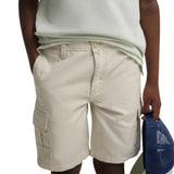 Silbon - S263020303555 – Bermudas cargo de corte regular color piedra - Niño