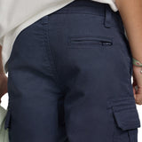 Silbon - S263020303557 – Bermudas azules cargo de corte regular con cintura ajustable - Niño