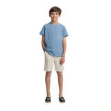 Silbon - S263020402525 – Camiseta azul de manga corta 100% algodón con dibujo en la espalda - Niño