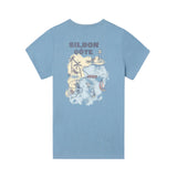 Silbon - S263020402525 – Camiseta azul de manga corta 100% algodón con dibujo en la espalda - Niño