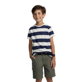 Silbon - S263020402526 – Camiseta de manga corta con estampado de rayas anchas - Niño