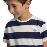 Silbon - S263020402526 – Camiseta de manga corta con estampado de rayas anchas - Niño