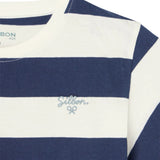 Silbon - S263020402526 – Camiseta de manga corta con estampado de rayas anchas - Niño