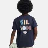 Silbon - S263020402539 – Camiseta azul marino de manga corta con dibujo en la espalda - Niño