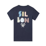 Silbon - S263020402539 – Camiseta azul marino de manga corta con dibujo en la espalda - Niño