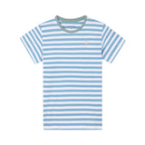 Silbon - S263020402540 – Camiseta 100% algodón de corte regular con estampado de rayas azules - Niño