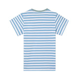 Silbon - S263020402540 – Camiseta 100% algodón de corte regular con estampado de rayas azules - Niño