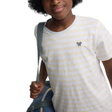 Silbon - S263020404542 – Camiseta 100% algodón de corte regular con estampado de rayas amarillas - Niño