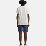 Silbon - S263020404542 – Camiseta 100% algodón de corte regular con estampado de rayas amarillas - Niño