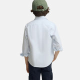 Silbon – S263020502573 – Camisa polera de rayas azules 100% algodón BCI con logo bordado - Niño
