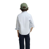 Silbon – S263020502573 – Camisa polera de rayas azules 100% algodón BCI con logo bordado - Niño