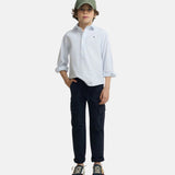 Silbon – S263020502573 – Camisa polera de rayas azules 100% algodón BCI con logo bordado - Niño