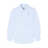 Silbon – S263020502573 – Camisa polera de rayas azules 100% algodón BCI con logo bordado - Niño