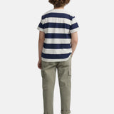 Silbon - S263020903549 – Pantalones verdes cargo de algodón con cintura ajustable - Niño