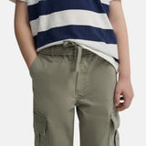 Silbon - S263020903549 – Pantalones verdes cargo de algodón con cintura ajustable - Niño