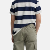 Silbon - S263020903549 – Pantalones verdes cargo de algodón con cintura ajustable - Niño
