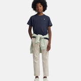 Silbon - S263020907547 – Pantalones cargo de algodón color piedra con cintura ajustable - Niño
