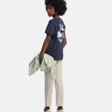 Silbon - S263020907547 – Pantalones cargo de algodón color piedra con cintura ajustable - Niño