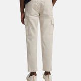 Silbon - S263020907547 – Pantalones cargo de algodón color piedra con cintura ajustable - Niño
