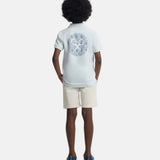 Silbon - S263021002508 – Polo azul claro de manga corta 100% algodón con estampado trasero - Niño