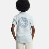 Silbon - S263021002508 – Polo azul claro de manga corta 100% algodón con estampado trasero - Niño