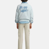 Silbon – S263021102636 – Sudadera azul 100% algodón con dibujo en la espalda y puños elásticos - Niño