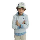 Silbon – S263021102636 – Sudadera azul 100% algodón con dibujo en la espalda y puños elásticos - Niño