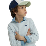 Silbon – S263021102636 – Sudadera azul 100% algodón con dibujo en la espalda y puños elásticos - Niño
