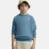 Silbon - S263021102638 – Sudadera azul 100% algodón de corte regular con dibujo en la espalda - Niño
