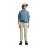 Silbon - S263021102638 – Sudadera azul 100% algodón de corte regular con dibujo en la espalda - Niño