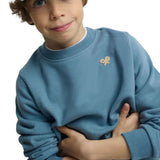 Silbon - S263021102638 – Sudadera azul 100% algodón de corte regular con dibujo en la espalda - Niño