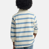 Silbon - S263021102644 – Sudadera tipo canguro 100% algodón de rayas azules con media cremallera - Niño