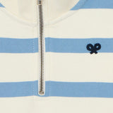 Silbon - S263021102644 – Sudadera tipo canguro 100% algodón de rayas azules con media cremallera - Niño
