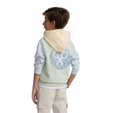 Silbon - S263021103649 – Sudadera verde claro 100% algodón con capucha y dibujo en la espalda - Niño