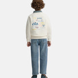 Silbon - S263021107632 – Sudadera 100% algodón color crema con dibujo en la espalda - Niño