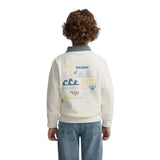 Silbon - S263021107632 – Sudadera 100% algodón color crema con dibujo en la espalda - Niño