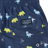 Silbon - S263023102746 – Bañador azul marino con estampado de dinosaurios y red interior - Niño