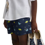 Silbon - S263023102746 – Bañador azul marino con estampado de dinosaurios y red interior - Niño