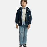 Silbon - S263070102343 – Cortavientos azul con capucha y cierre con cremallera - Niño