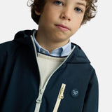 Silbon - S263070102343 – Cortavientos azul con capucha y cierre con cremallera - Niño